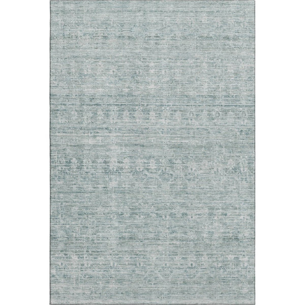 HomeRoots 10' X 14' Coastal-Inspired Turquoise and Ivory Striped Washable Area Rug with UV Protection & Durability 699987