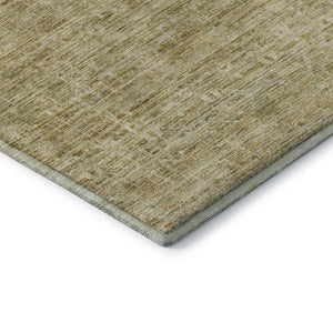 HomeRoots 9' X 12' Wheat and Beige Striped Washable Area Rug - Durable, UV Protected, Perfect for Families! 699992