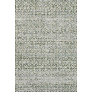 HomeRoots 9' X 12' Striped Area Rug in Green, Gold & Ivory - Washable, UV-Protected, Kid & Pet Friendly! 699998