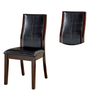 English Elm Townsend Transitional Dining Chairs Curved Back Leatherette Seat Wood Set of 2 B056P417098