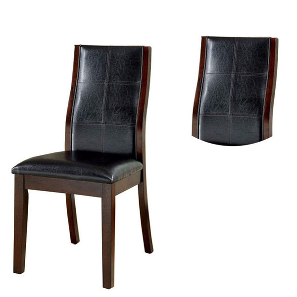 English Elm Townsend Transitional Dining Chairs Curved Back Leatherette Seat Wood Set of 2 B056P417098