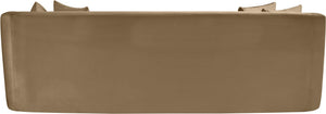 Meridian Furniture Alder Curved Velvet Three Seat Sofa with Solid Wood Frame for Modern Living Rooms Beige 699Beige-S