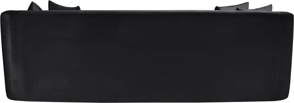 Meridian Furniture Alder Curved Velvet Three Seat Sofa with Solid Wood Frame for Modern Living Rooms Black 699Black-S