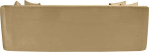 Meridian Furniture Alder Curved Velvet Three Seat Sofa with Solid Wood Frame for Modern Living Rooms Camel 699Camel-S