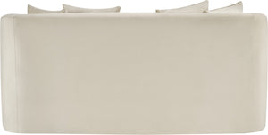 Meridian Furniture Alder Plush Velvet Loveseat with Rounded Arms and Solid Wood Frame for Modern Living Rooms Cream 699Cream-L