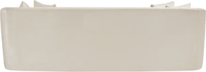 Meridian Furniture Alder Curved Velvet Three Seat Sofa with Solid Wood Frame for Modern Living Rooms Cream 699Cream-S