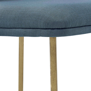 Marquis Glam Dining Chair Set with Gold Metal Frame and Linen Upholstered Seat