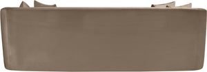 Meridian Furniture Alder Curved Velvet Three Seat Sofa with Solid Wood Frame for Modern Living Rooms Taupe 699Taupe-S