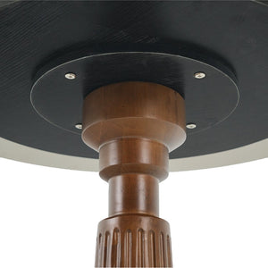 English Elm Modern Square Dining Table - 33.5" Sintered Stone With Wooden Legs & Gold Base For Small Spaces P2 W1535S00576-GIGA