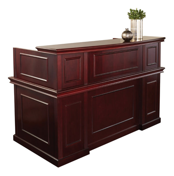 OSP Home Furnishings Townsend Reception Desk with Raised Transaction Counter for Modern Office Lobbies Cherry TOWCHY-TYP119