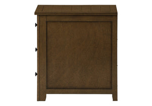 English Elm Accent Table For Small Spaces - Espresso Veneer Nightstand With 3 Storage Drawers & Modern Design B2710P219468