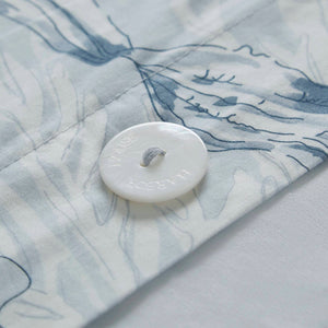 English Elm 3-piece Botanical Cotton Sateen Duvet Set with 300tc Earthy Print and Shell Buttons B035P408293