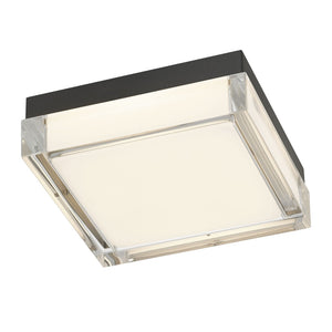 English Elm 8-inch Matte Flush Mount Led Ceiling Light with Frosted Diffuser for Modern Spaces Black B370P398962