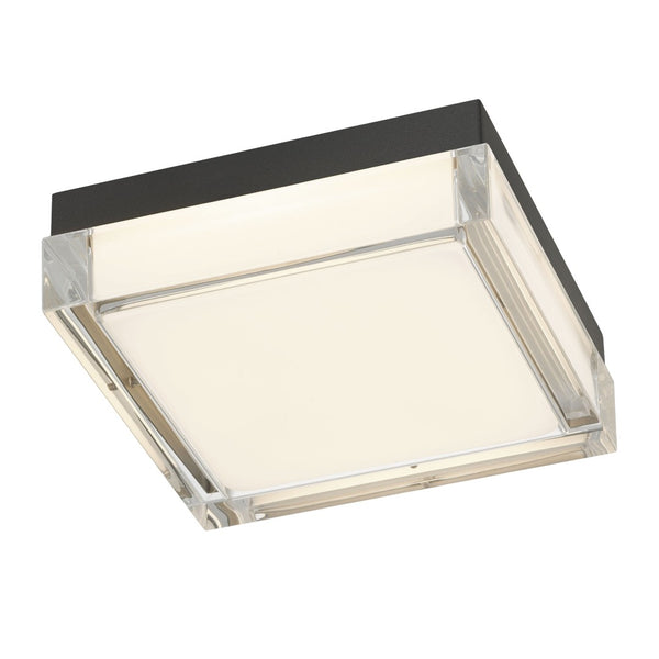 English Elm 8-inch Matte Flush Mount Led Ceiling Light with Frosted Diffuser for Modern Spaces Black B370P398962