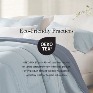 JLA Home Harbor House - Reversible Tencel comforter with sculptural weave stitching, dual-tone breathable fill for year-round comfort and sustainable softness 94 L x 90 W x 2H HHD10-1935