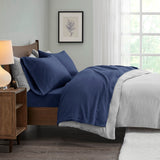 True North by Sleep Philosophy Micro Fleece Casual Sheet Set TN20-0451 Navy