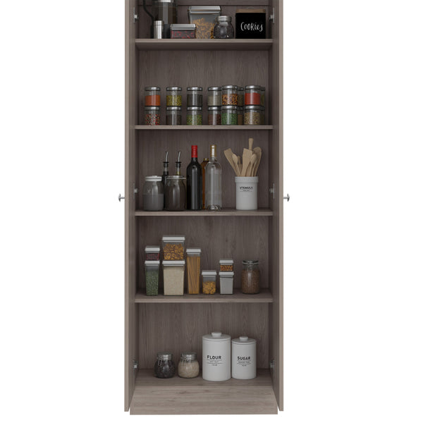 English Elm Virginia Double Door Storage Cabinet with 5 Shelves – Space-Saving Kitchen, Garage & Mudroom Organizer, Modern Design B128P148832