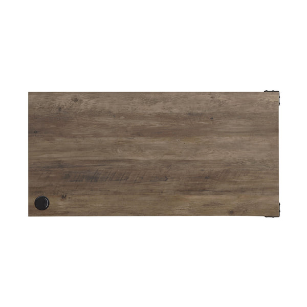 English Elm L-Shape Industrial Writing Desk with Side Cabinet and Sliding Doors for Organized Workstation and Cable Management Black,Oak,Rustic B016P317516