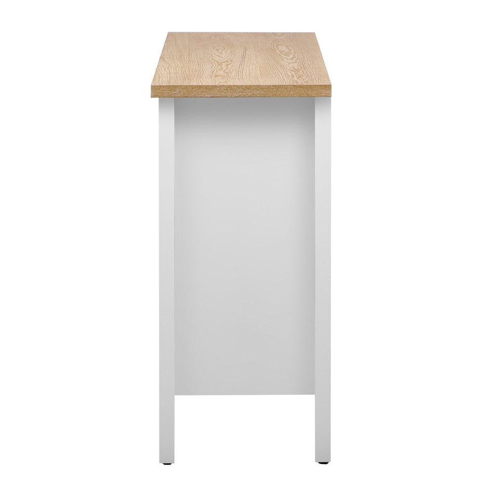 English Elm Vibe 47.2'' Retro Tv Stand For 43" Tvs - Stylish Media Console With Glass Doors & Secure Storage Solution N724P233371K-GIGA