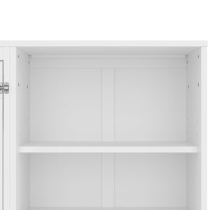 English Elm Queen Murphy Bed with Built-In Shelves, Height-Adjustable Storage & Drawer for Small Spaces White 71.6 L x 21.5 W x 6.1 H N733S309223K