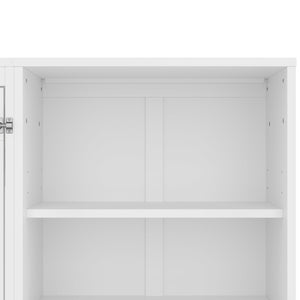 English Elm Queen Murphy Wall Bed with Folding Platform Side Cabinet Drawer and Adjustable Shelves White N733S407545K