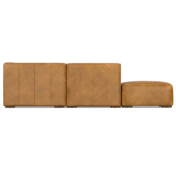 English Elm Rex Left Sectional Sofa & Ottoman Set - Handcrafted Leather Comfort For Modern Living Spaces B136P199264-GIGA