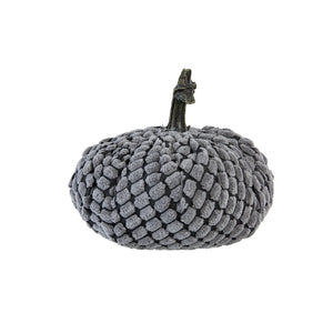 English Elm Set Of 2 Chenille Weighted Pumpkins In Soft Gray - Cozy Fall Décor For Thanksgiving & Harvest Tablescapes W2078P246681-GIGA