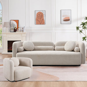 English Elm C3-2508, Boucle Fleece Sofa Set with Accent Chair for Modern Living Spaces W2664S00066