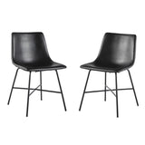 Upholstered Dining Chair with Metal X Base - Set of 2