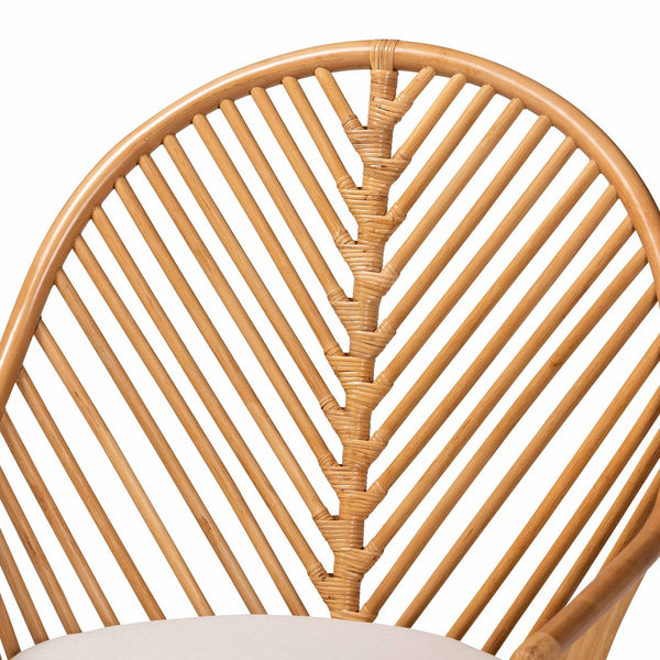 English Elm Bohemian Natural Rattan Arm Chair with Chevron Weave and Removable Cushion Seat B2750P467755