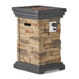 Christopher Knight Home® - Noble House - Chesney Outdoor Fire Column, Natural Stone