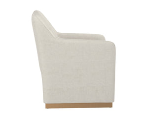 Sunpan Jaime Lounge Chair - Elegant Upholstered Seating with Gold Stainless Steel Base for Stylish Spaces Fior Vanilla