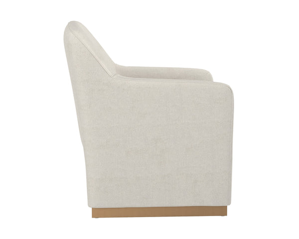 Sunpan Jaime Lounge Chair - Elegant Upholstered Seating with Gold Stainless Steel Base for Stylish Spaces Fior Vanilla