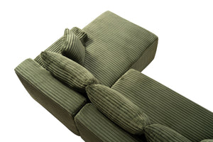 English Elm 106.3" Jumbo Corduroy L-shaped Sectional Deep Seat Sofa for Modern Living Rooms W5515S00033