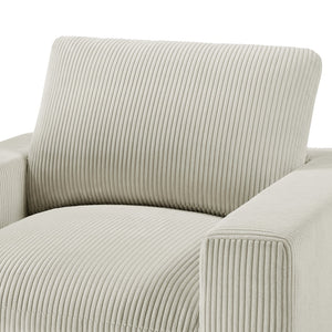 English Elm Chelsea Modern Armchair with Plush Down-Blend Cushions, Removable Covers & Solid Wood Legs Beige B050P402011