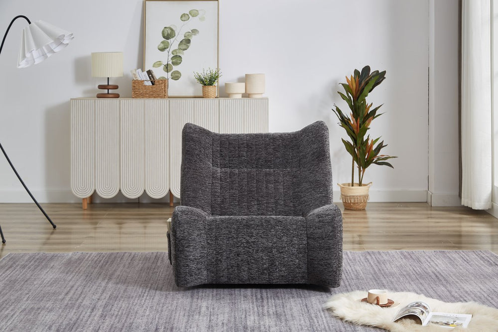 English Elm Bean Chenille Oversized Armrest Bean Bag Chair for Adults - Ergonomic 35D Sponge Comfort Sofa W3434P346412