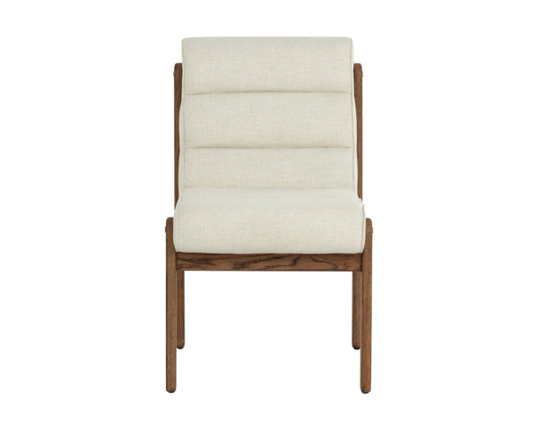 Sunpan Bertie Dining Chair - Elegant Geralt Linen Upholstery With Solid Oak Frame For Modern Gatherings Cream Fabric 111953