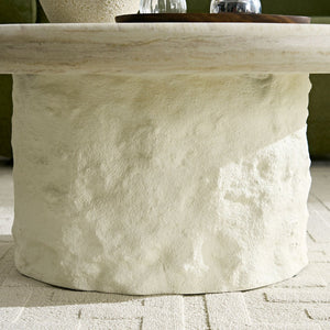 English Elm 35.04''fiberglass Round Coffee Table Faux Marble Finish Low Profile Modern Living Room W2582S00200