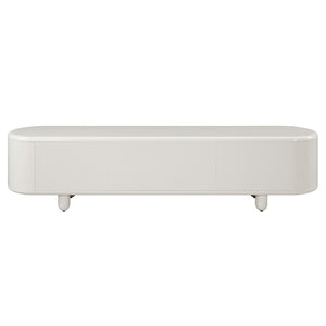 English Elm Keely Glossy White Media Console with Dovetail Drawers and Cabinet Storage B2726P442558