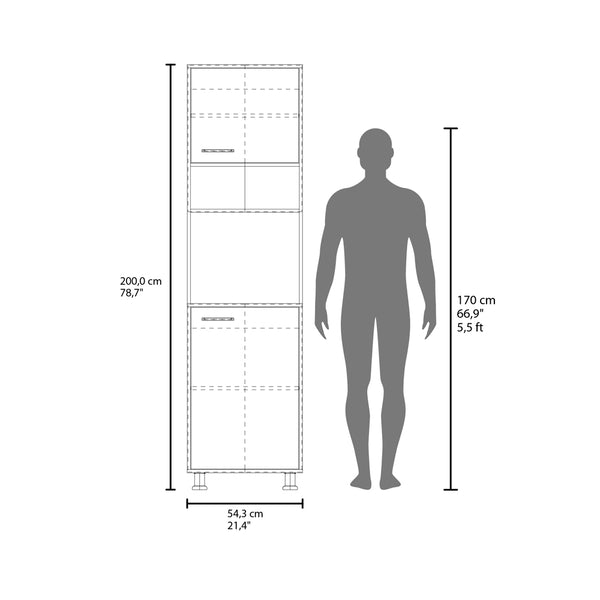 English Elm Cloudcroft White Pantry Cabinet for Kitchen & Living Room - Engineered Wood, Sleek Minimalist Storage Organized Durable B092P315579
