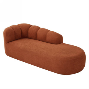 English Elm 80" Curved Sofa Scalloped Bubble Back Polyester Upholstered Modern Living Room Seating Dark Orange N771P397555C