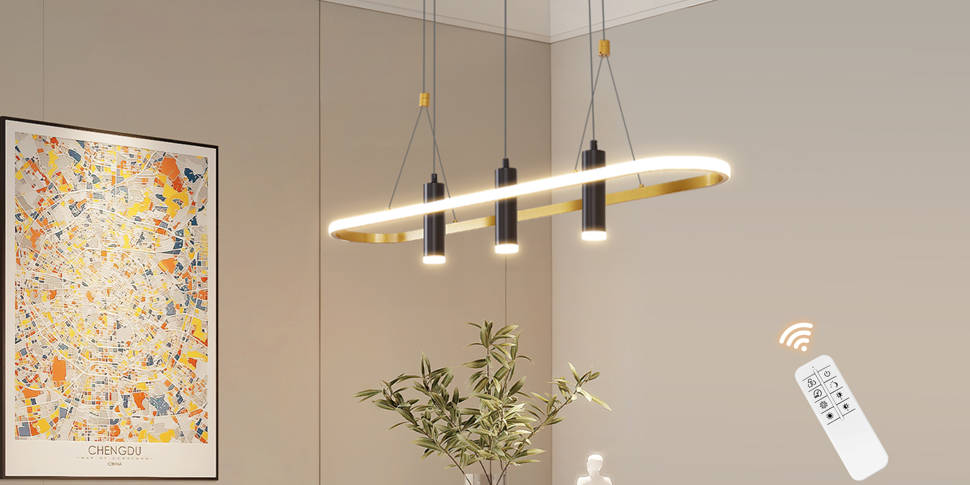 English Elm Javeriah 4-Light Dimmable Led Pendant Light - Modern Black/Gold Fixture For Kitchen & Dining Spaces T3177P284002