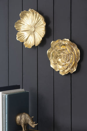 English Elm S/2 Gold Rose Wall Accents - Elegant Floral Decor Set For Timeless Home Elegance & Style Upgrade W2078P223125-GIGA