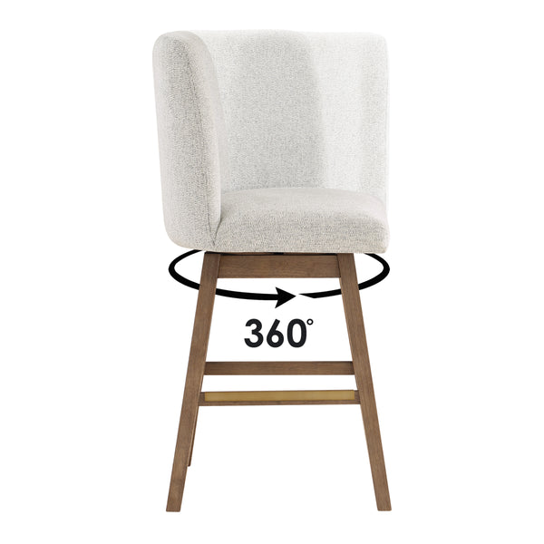 OSP Home Furnishings Finley 30" Swivel Barstool - Set of 2 Parchment/Med Oak