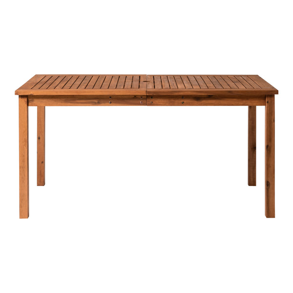 English Elm Walker Edison - Contemporary Acacia Wood Slat-Top Outdoor Dining Table with Umbrella Insert, Modern Grain Finish Brown 38 L x 36 W x 7 H B185P169359
