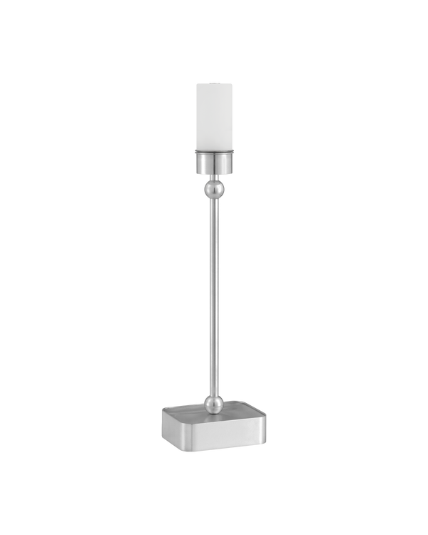 Currey & Company Gadabout Nickel Cordless Table Lamp - Sleek Rechargeable Design For Effortless Room Versatility Silver Metal 6700-0012-currey-company