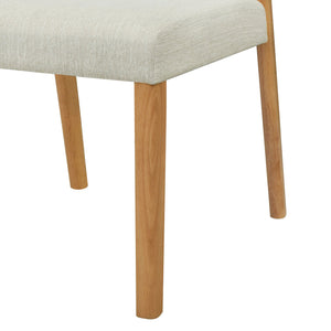 English Elm Christopher Knight Home® - Solid Rubber Wood Dining Chairs Set Of 2 - Natural Oak & Beige Upholstery For Modern Comfort N771P292085Q