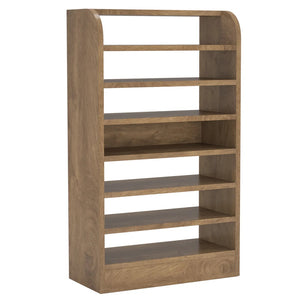 English Elm Display Shelf Shoe Rack with Adjustable Tiers and Wood Tone Finish for Entryways T3971P463437