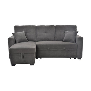 English Elm Sleeper Sectional Sofa with Storage Chaise Tufted Polyester Upholstery Small Space W5568S00038