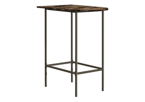 English Elm Home Bar Table - Contemporary 36" Pub Height Design With Brown Marble-Look Top & Metal Legs B2710P219005